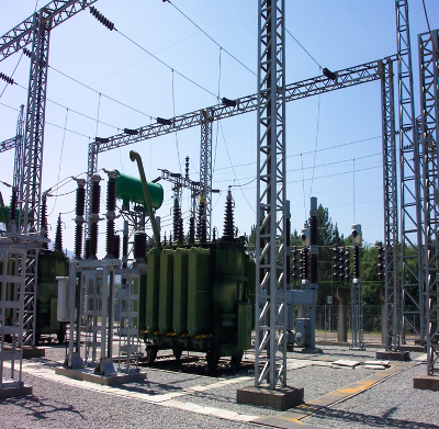Subestacin elctrica de alta y media tensin